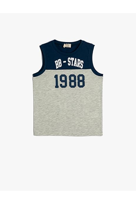 Koton Baby Jungen Tank Top - Baumwolle Ärmelloses Shirt Mit Rundhals-Ausschnitt