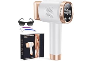 IPL Geräte Haarentfernung Laser mit Berührbare LED-Anzeige, 9 Energiestufen, 3 Erweiterte Funktionen HR/SC/RA, 999.900 Lichti