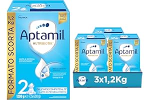 APTAMIL 2 - Latte di Proseguimento in Polvere per Neonati dai 6 ai 12 mesi - Formato Convenienza da 3600 grammi (3 confezioni da 1200g)