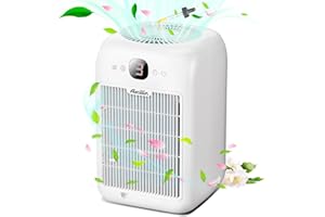 Aircillin Purificador de Aire, Air Purifier con Aromaterapia, Filtro HEPA Para Alergias, Humo, Caspa De Mascotas y Olores, Entrada de dire Duble, CADR 180 m3/h, 25dB, Temporizador