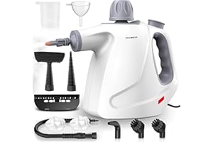 ImwdROYP Handheld Steam Cleaner, 450ml Capacity Portable High Pressure Steam Cleaner with 11 Accessories, Easy And Effortless Steam Cleaner Handheld for Kitchen, Sofa, Car, Floors And Windows