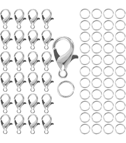 100 Chiusure A Moschettone Per Gioielli - Con 200 Anellini Per Bracciali E Collane Fai Da Te - Foto 5