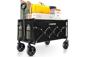 DIDITIME Bollerwagen Faltbar Strand Handwagen Getränkehalter Verstellbarem D-Griff, Gartenwagen Strandwagen für Alle Gelände, Draussen Camping Einkaufen Handwagen Stummschalten Räder