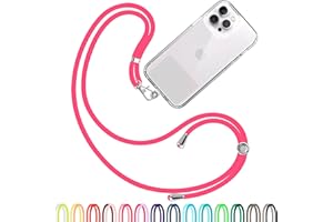 TBOC Cordón Correa Cuerda Universal Colgar Funda Teléfono Móvil en Cuello - Cinta Cadena Colgante con Parche de Plástico - Colgador Lanyard con Enganche Adaptador Llavero Móviles Llaves Accesorios