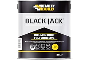 Everbuild Black Jack 904 Bitumen Roof Felt Adhesive | Bonding Roofing Felt to Metal, Wood and Concrete - Black - 2.5 Litre