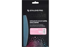 Staleks Pro Exclusive, Recambios Lima Uñas Profesional, Desechable Adhesiva, Base Sólida Media Luna, Metal MBE-40, Grano 180, 50 unidades, DFEX-42-180