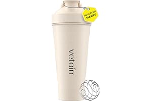 VETAIN Protein Shaker 700 ml - Auslaufsicher - BPA frei - Spülmaschinenfest - Eiweiß Shaker mit Messskala - Edelstahlball für cremige Shakes - Premium Eiweißshaker für Fitness & Gym