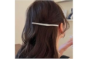 Cybche Einfache Haarspangen Silberne Metall Haarspangen Gebogenen Clip Barrette Lange Bar Haarspangen Barrette Dekorative Metall Haarschmuck Schmuck Für Frauen Kopfschmuck(silver1)