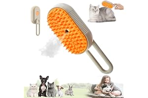 LEERMEIZI Cepillo de vapor para gatos,Cepillo vapor gato,Cepillo de vapor 3 en 1 para gatos,Cepillo para gatos con vapor,para Desenredar Nudos y Pelos Sueltos en Animale (Marrón)