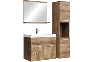 Badplaats B.V. Mobile da Bagno Montreal 60cm Rovere Marrone - Armadio mobiletto lavabo Mobili Armadietto