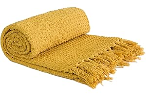 Emma Barclay Honeycomb Waffle Recycled Cotton Throw Blush Pink Manta, Algodón, Ocre, 50x60 (127x152cm)