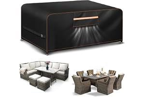 Aoretic Outdoor Garden Furniture Covers Waterproof Rectangular with Air Vent Garden Table Cover Waterproof for Patio Bistro S