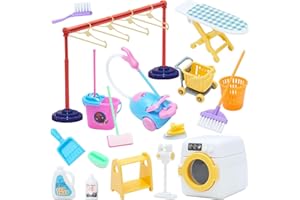 DIELOVEHUA 22PCS Kit de Nettoyage pour Enfant, Miniature Outils Accessoires, Kit Menage Jouet, Accessoire Maison de Poupee, kit Menage Enfant, Couleur Aléatoire