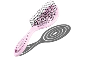 CHIARA AMBRA Brosse Démêlante Bio-Friendly - Brosse à Cheveux Demelante sans Tirer Cheveux Bouclés Épais ou Extensions - Brosse a Cheveux Ventilée Vegan - Brosses Anti-Casse - Rose