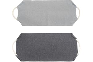 MEMOFYND 2 toallas de baño largas, esponja de ducha, toalla exfoliante, almohadilla de espalda, toalla de ducha, toalla absorbente de secado rápido, toalla de baño para espalda, unisex (gris oscuro, gris