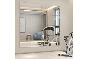 Vasemouh 16 Piezas Espejo de Pared, Espejos sin Marco, Espejos Adhesivos, Espejo de Pared Decorativo para Casa,Salón, Baño, Dormitorio (30x30x0.2 cm).