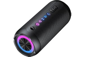 taopodo Portable Bluetooth Speaker with 25W Stereo Sound, EQ Mode & 10 RGB lights, IPX7 Waterproof, TWS Wireless Pairing,