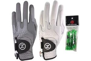 Zero Friction Men's Cabretta Elite Golf Glove 2 Pack, Includes Free Tee Pack, Universal-Fit