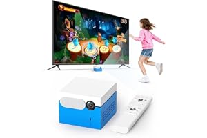 Kryolithm MotionX rörelsespelkonsol för barn med HD-kamera, interaktiva spelkonsoler för 2 spelare, 50+ spel, bärbar barnkons