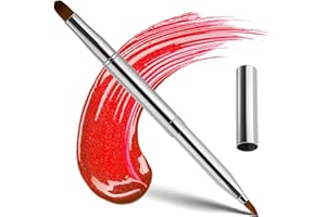 ABEILLO Einziehbare Lippen Makeup-Pinsel, Doppelendiger Lippenpinsel Mini lippenpinsel Concealer Pinsel, Lippenstiftpinsel, Lippenstift-Glanz-Make-up-Pinsel, Lippenkonturen Make-up Werkzeug (Silber)