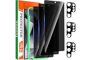 IMBZBK für Samsung Galaxy S24 Ultra für Panzerglas Sichtschutz 3 Stück Vollbildabdeckung Anti-Peeping Schutzfolie folie mit 3 Stück Kameraschutz Zubehör, Fingerabdruck-Entsperrung