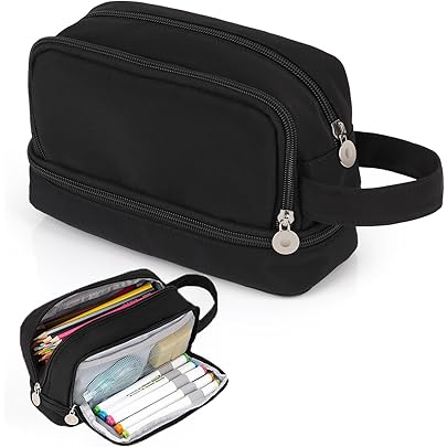 Astuccio Portamatite Della Gao - Grande Capacità 2 Scomparti, Nero, Resistente All'Acqua - Foto 6