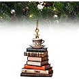 Bookworm Bookshelf Decoration - Christmas Tree Ornaments, Flat 2D Bookshelf Decor