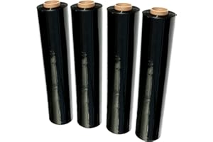 ‎MAGNET-KAUF 4 Rollen Stretchfolie Schwarz Folie Für Möbel 23my Rollen 500mm Breit 300m Länge Palettenfolie Handfolie Wickelfolie Verpackungsfolie Umzugsfolie