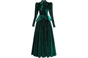 CR ROLECOS Victorian Dress for Women 1800s Edwardian Costume 2-Piece Renaissance Blouse Skirt Ball Gowns