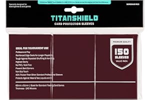 TitanShield (150 rękawów/bordowy czerwony) standardowy rozmiar koszulki na karty do wymiany gier planszowych ochraniacz talii do MTG, Dropmix