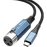Tisino XLR auf USB C Mikrofonkabel, Upgraded Hi-Fi Audio Recording Kabel USB C Mikrofonkabel für dynamische Mikrofone/Recorde