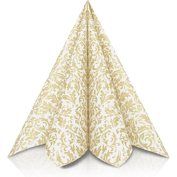 100 Stück Papierservietten SILBER/GOLD – 40x40 Cm, 3-lagig, Für Hochzeit, Weihnachten & Besondere Anlässe