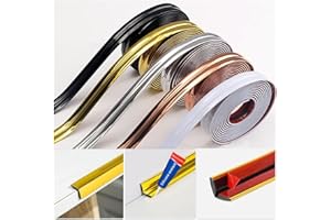 WZERHO Tile Trims and Edgings Strip Gold Strips for Wall Trim Self Adhesive Moulding Trim Pvc Corner Trim Mirror Trim Chrome Quadrant Trim Metal Trim,for Living Room,Bedroom,Kitchen,Bathroom