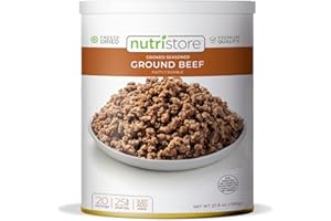 Nutristore Freeze Dried Ground Beef | Pre-Cooked Hamburger Meat for Backpacking, Camping, Meal Prep | Long Term Survival Emergency Food Supply | 25 Year Shelf Life | Bulk #10 Can | Made in USA