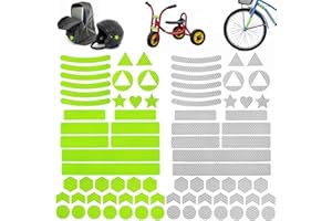 Rayong Autocollants Réflecteurs 78 Pièces Autocollant réfléchissant vélo, Stickers Réfléchissants Vélo, Bandes Réfléchissantes Adhésives Stickers Réfléchissants pour Vélos, Scooter,Casques