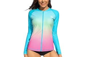 ATTRACO Maglia da donna a maniche lunghe con cerniera, con sfumatura UV