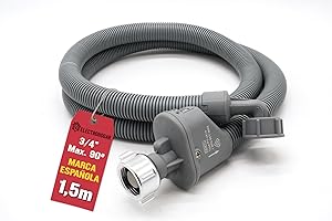 ELECTROHOGAR Manguera Aquastop 1,5M | Compatible con todas las Marcas de Lavadora y Lavavajillas | Conexión de 3/4" | Sistema Antifugas | Seguridad Contra Inundaciones | Certificación VDE