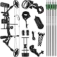 MILAEM Archery Compound Bow Set Hunting Bow 30-60lbs Adjustable with Carbon Arrows and Bow Accessories Bow for Adult Outdoor Shooting Right Handed