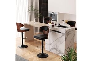 ‎HAWTHYHOME Hawthyhome Barhocker 4er Set |Barstuhl Tresenhocker Bistrohocker •360° Drehstuhl •Küchenstühle mit Rückenlehne und Fußstütze •Stuhl mit Armlehnen •Lobby Tresen Küche Hausbar •Schwarz Nussbaumholz