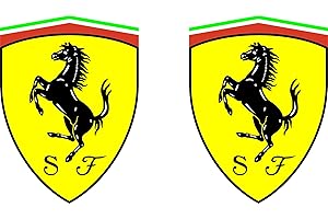 Stickerloveshop Ferrari Auto Aufkleber Tuning Sticker 2 Stück Emblem Logo JDM Pferd S&F (10x13 cm Oval)