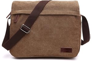 LOSMILE Hommes Sacs d'épaule, Sacs bandoulière en toile, Sacs pour ordinateur portable, Besaces,Sac d’Ecole, Travail ou vie scolaire