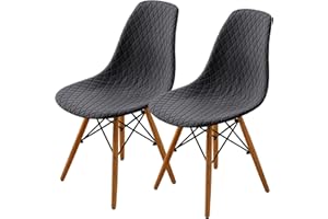 SHENGYIJING Esszimmerstühle Abdeckungen 2/4/6 Stück,Stil Shell Esszimmerstuhl Mid Century Modern Stuhl Sipcover,Gepolsterte Dining Accent Side Stuhlhussen (Grau,2 Pieces)