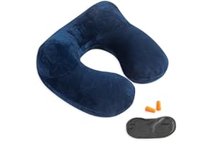 TALLGO Nadmuchiwana poduszka podróżna, 100% miękkie, aksamitne podparcie szyi do podróży, samolotów, pociągów, samochodów i biur, z kompaktową torbą do przenoszenia, oddychającą i zmywalną osłoną, idealna