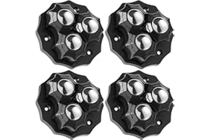 CENCERY Pack of 4 Heavy-Duty Self-Adhesive 360° Furniture & Table Rollers with 150kg Load Capacity (Black)
