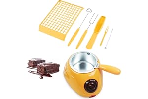 Otufan Faitout électrique pour chocolat - Outil de cuisine avec kit de moulage DIY - Pour le beurre, le chocolat, le fromage, la crème, les bonbons au caramel (jaune)