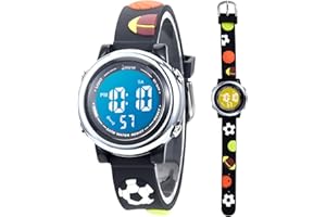 Mamiddle Orologio Digitale per Bambin Orologio Sportivo a Cartoni 3D per Ragazze Ragazzo con Sveglia Data Cronometro LED 3ATM