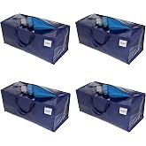 VENO 4 Pack Moving Bags, Extra Large Storage with Backpack Straps, Heavy Duty Zippers and Handles, Laundry Bags for Storing C