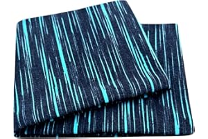 ‎WOLLHUHN Wollhuhn ÖKO Jungen/Mädchen Cooles Elastisches Stirnband/Haarband Bequem Jersey Baumwolle Viele Motive Kinder (Lines Türkis/Schwarz)