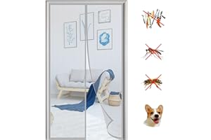 RECHTECKIG Magnétique Moustiquaire Porte, Aimantée Maille Ultra Fine Fermeture Automatique Rideaux Anti Mouches Installation Facile, pour Portes de Multi Types
