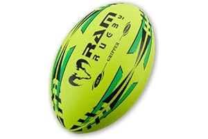 Ram Rugby Gripper 2.0 Pro Trainer Rugby Ball - Hand-stitched - 3-Ply Construction - Hi-tech Bladder - Precision Flight Valve - 3D Grip For Ultimate Passing And Catching Control (Sizes 5, 4 & 3)